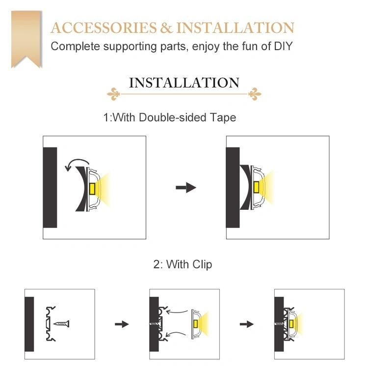 2m Bendable Surface Mounted Aluminium Profile for Strips, Frosted Diffuser, for Max 12mm Width Strip