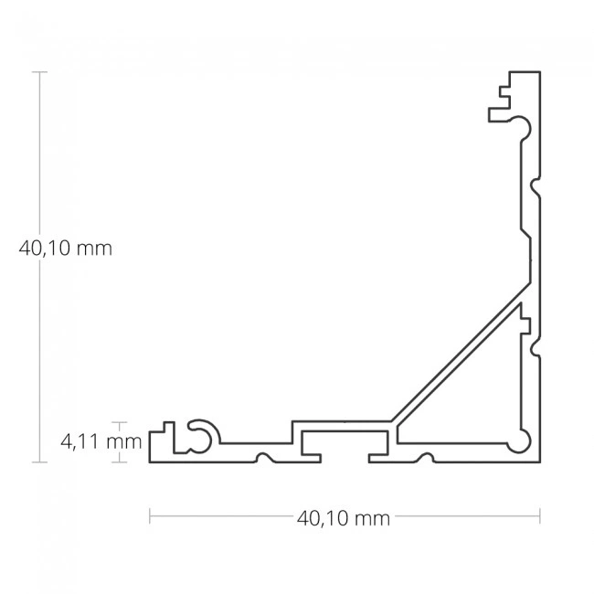 Alu-Tw4040 Large Corner LED Channel U Shape Aluminium Profile with High-Output Capable