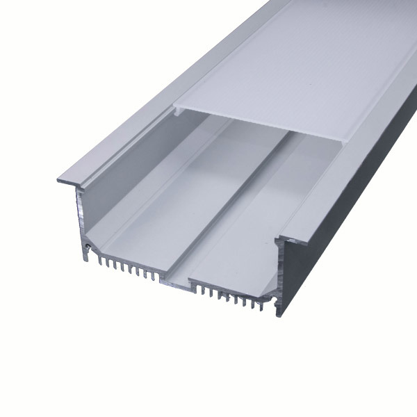 88mmx30mm LED Aluminium Extrusion Profile with Frosted Diffuser Installed as Recessed, 60mm Width for LED Strip