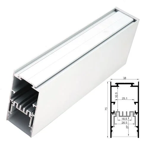 Hot Sale 38*75mm Surface Mounted/Suspended LED Aluminum Profile Channel for LED Strip Light