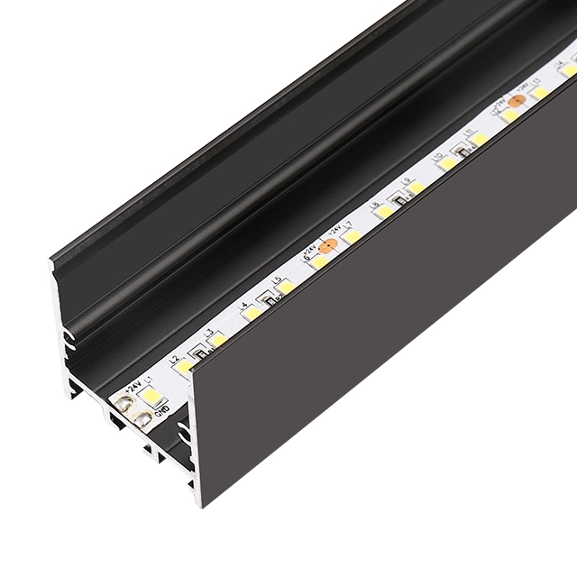 35X35mm 2021 New Black Square Ceiling Mounting Black Aluminum Profile Channel with Black Diffuser and End Cap