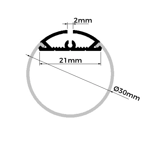 Circular 30mm Suspended LED Aluminium Profile, Customizable to Any Length