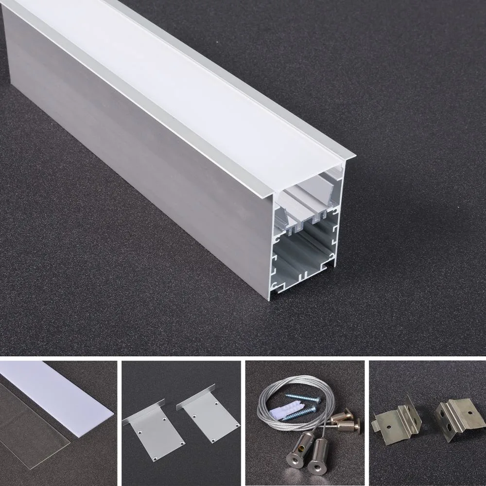 Recessed Pendant Lighting LED Aluminium Extrusion Profile for Wall and Ceiling