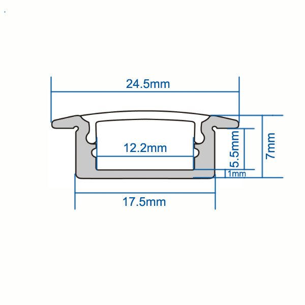 2507 Low-Profile Surface Mount LED Channel Aluminum LED Profile Housing for LED Strip Lights