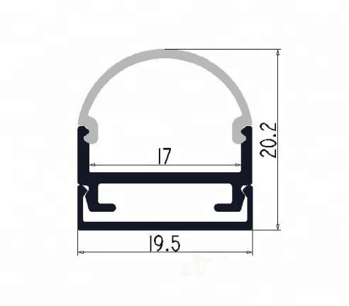 Double Row LED Strip Housing Aluminum Profile with Semicircle PC/PMMA Cover