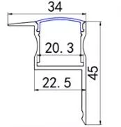 Tw-Alu2345 Corner Mounted Aluminum Profile LED for Ceiling Lighting with PC Opal/Clear Diffuser Cover