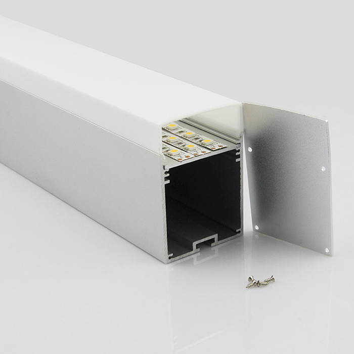 W55mmx80mm Ceiling Suspended Hanging LED Aluminium Profiles for Double Width Suspended Linear Lighting