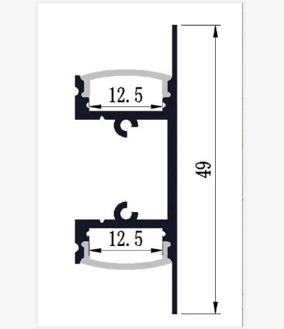 12.5*49mm Bilateral Luminous LED Profile Milky White PC