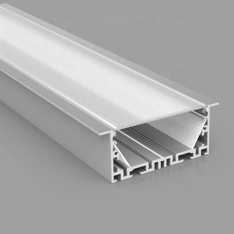 Silver Rectangle Big Size Aluminum Profile for Recessed LED Commercial Lighting