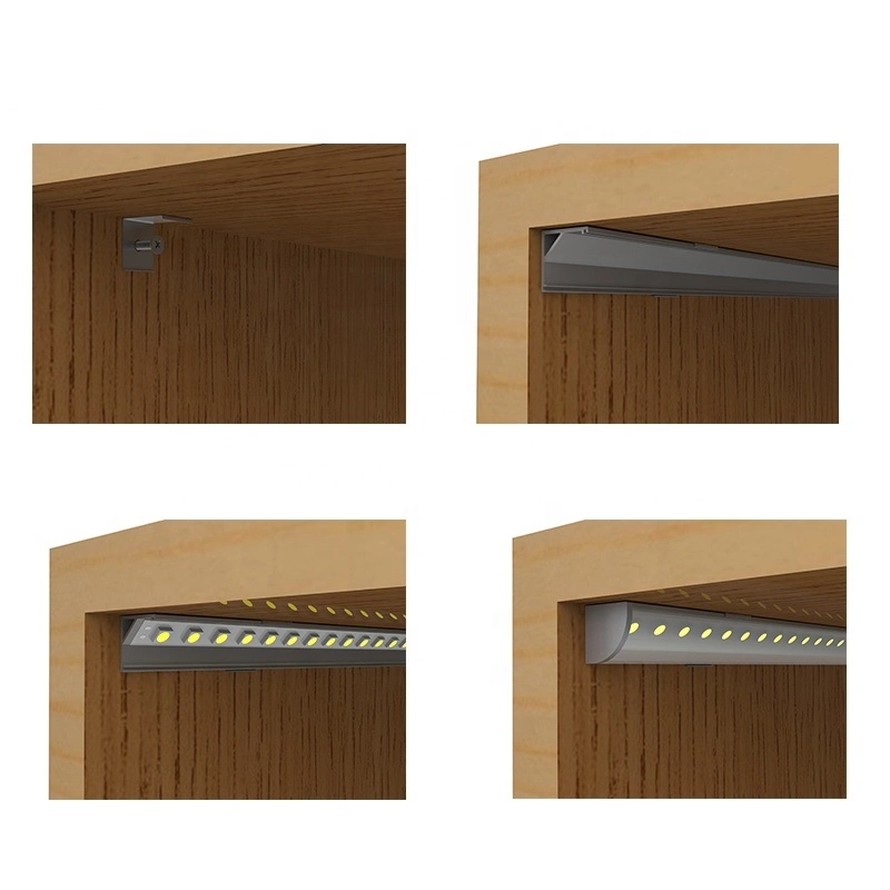 Slot 1616 Triangle Aluminum Profile Wardrobe Kitchen Cabinet Corner Joint Alu LED Profile