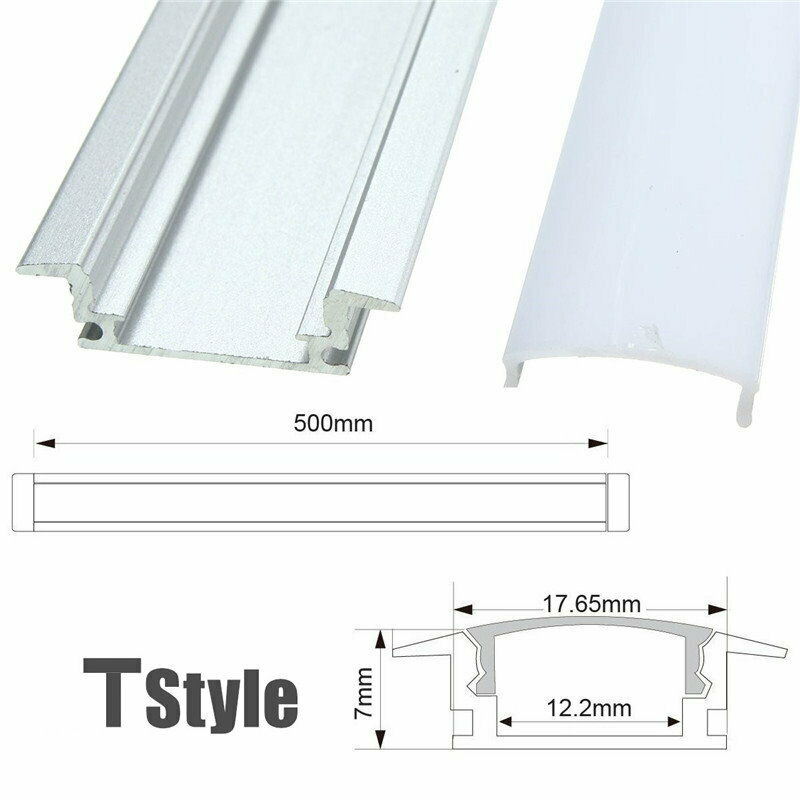 Aluminum LED Strip Fixture Channel Under Counter Cabinet Light Kit T U V Angle