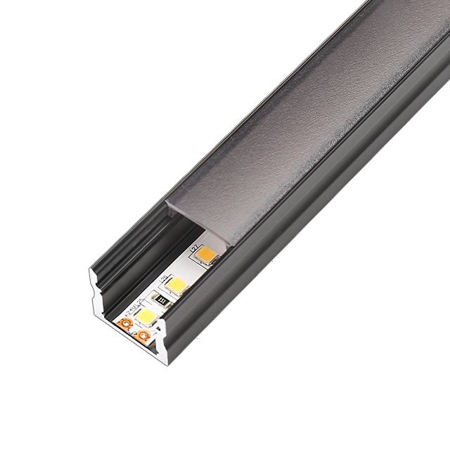 High Quality Square Slim 17.2*15.3mm Black Aluminum LED Channel with The Black Diffuser