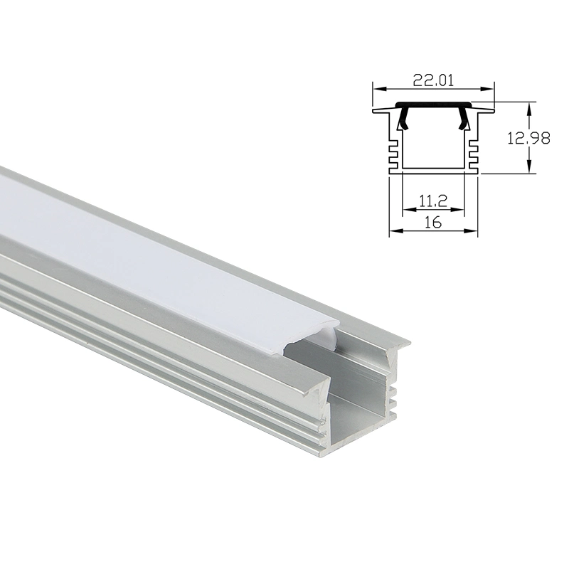 Alu-Tw2213 LED Luminaires Recessed Linear Aluminum Profile with Metal Mounting Clips