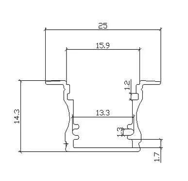 Tw1714A Drywall Plaster-in LED Aluminum Channel Recessed Aluminum Case Channel LED Aluminum Channel