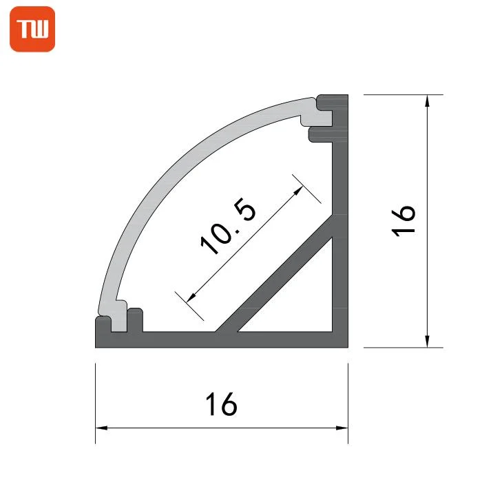 V Slot 1616 Triangle Aluminum LED Profile Wardrobe Kitchen Cabinet Corner Aluminum Profile for LED Lighting Strip