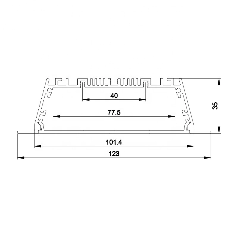 100mm Recessed LED Aluminium Profile for LED Bar Light, LED Strip Aluminum Channel, Ceiling Linear Light Aluminum Housing