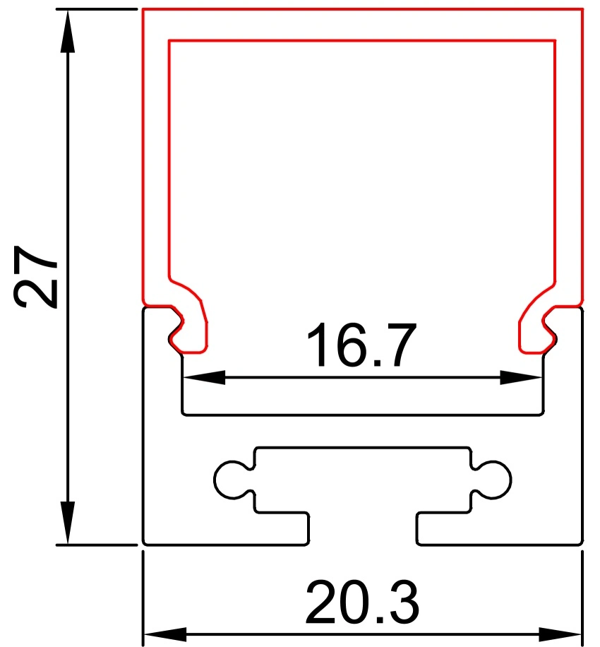 Square Shaped LED Profile Light for Ceiling Pendant