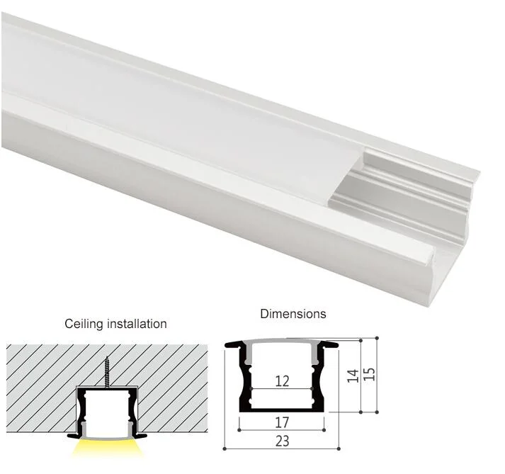 Universal 23X14mm Recessed Extrusions LED Strip Channel LED