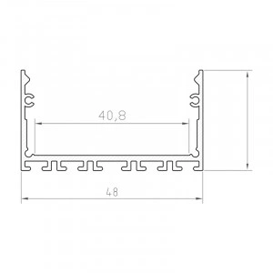 48mm Wide Surface Mount 2 Metre Aluminium LED Profile (White)