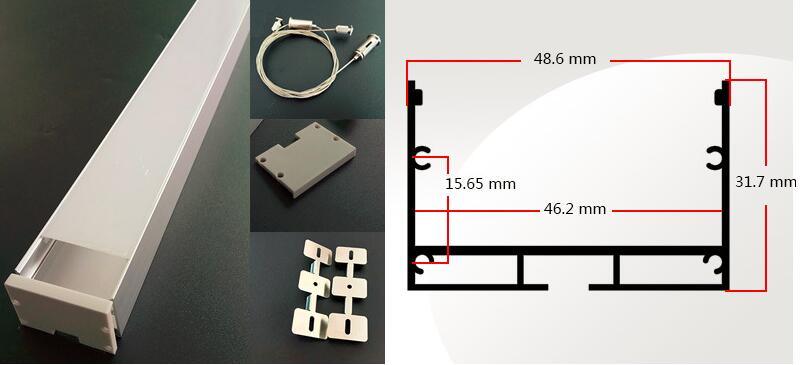 Hot-48*31mm Embedded Aluminum Extrusion Groove Linear LED Profile with PC Housing LED Aluminum Extrusion