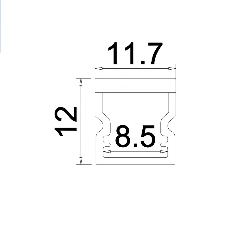 Waterproof Plastic PMMA LED Strip Profile for 8mm LED Strip