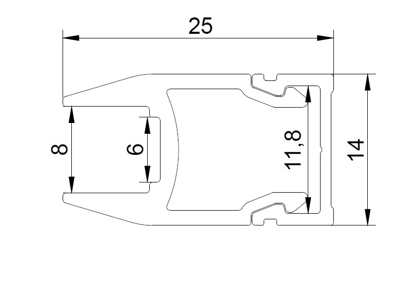 Aluminum LED Edge Lit Profile to Stick on Glass