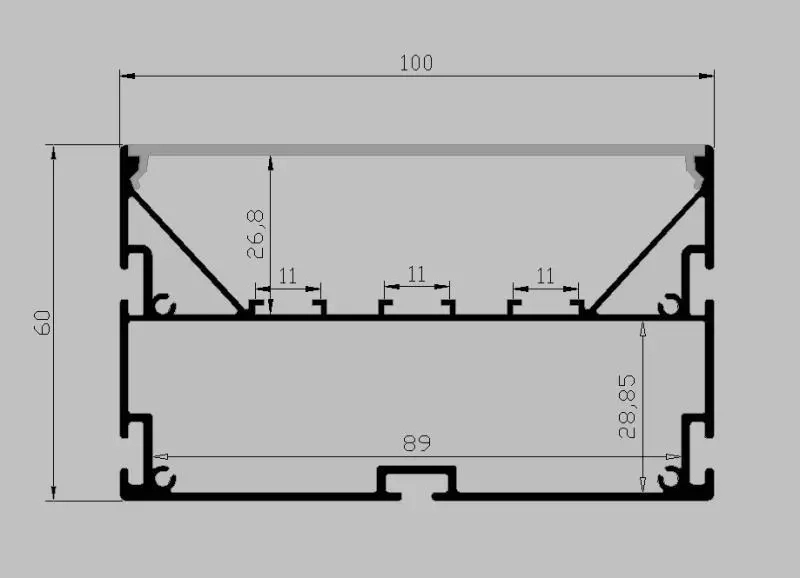 Ecoled Energy 100mm Width Anodized LED Linear Aluminum Profile