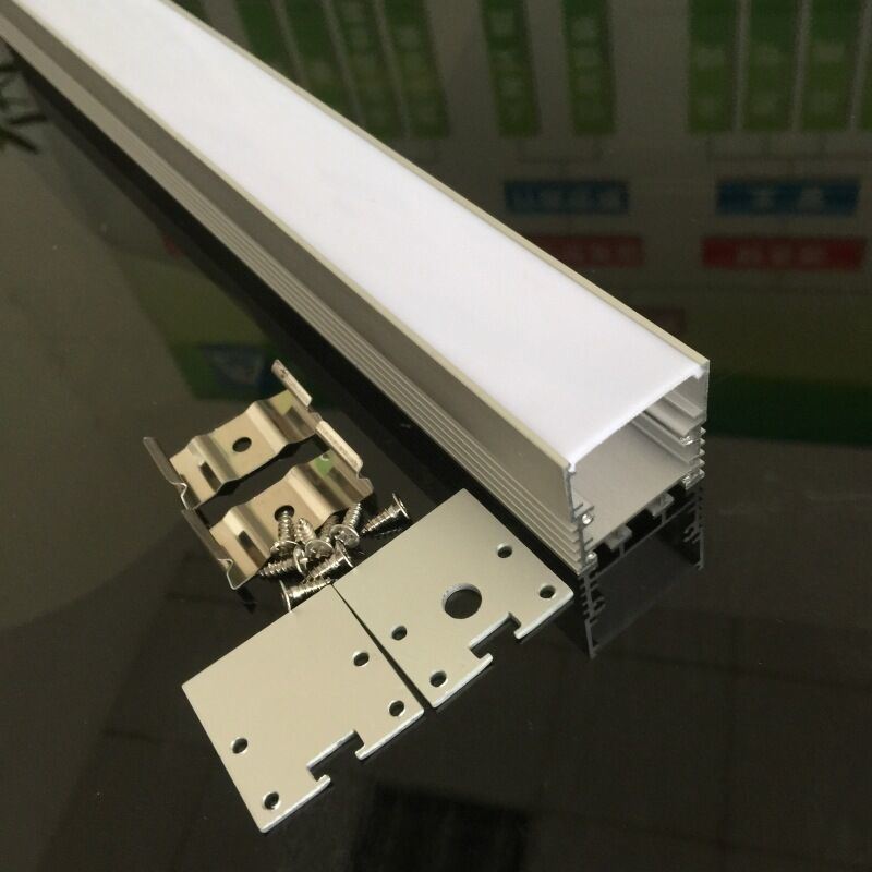 LED Aluminum Profile with PMMA Diffuser for White Aluminium Finish Deep Square Aluminium