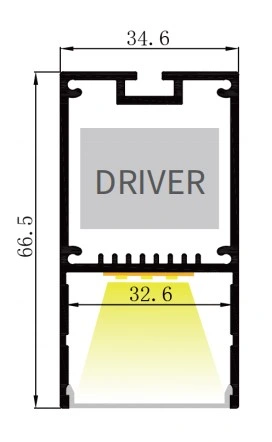 Alu-Tw3567 Aluminum LED Profile with Internal Driver for Pendant Light