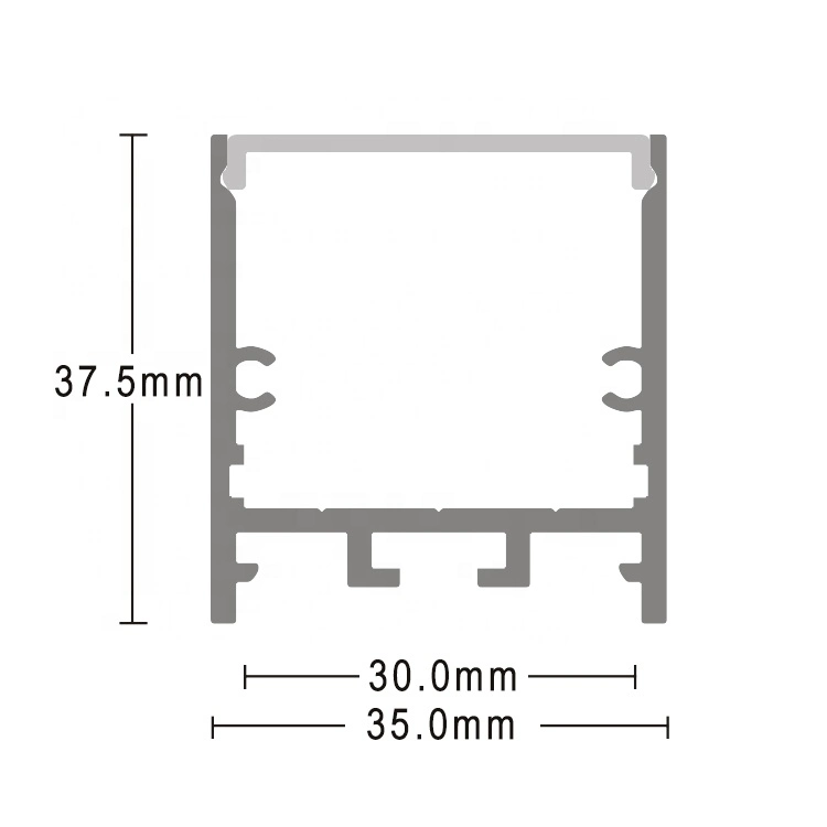 OEM Light Aluminum LED Profile Housing Linear Lamp Diffuser Extrusion Housing 35mm Extrusion Ceiling Suspension Profile