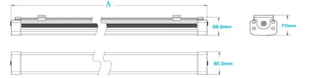 2020 LED Tri Proof Light Super Slim 1200mm 40W Warehouse Use Industrial Tri-Proof LED Tube Light LED Linear Batten Fixture