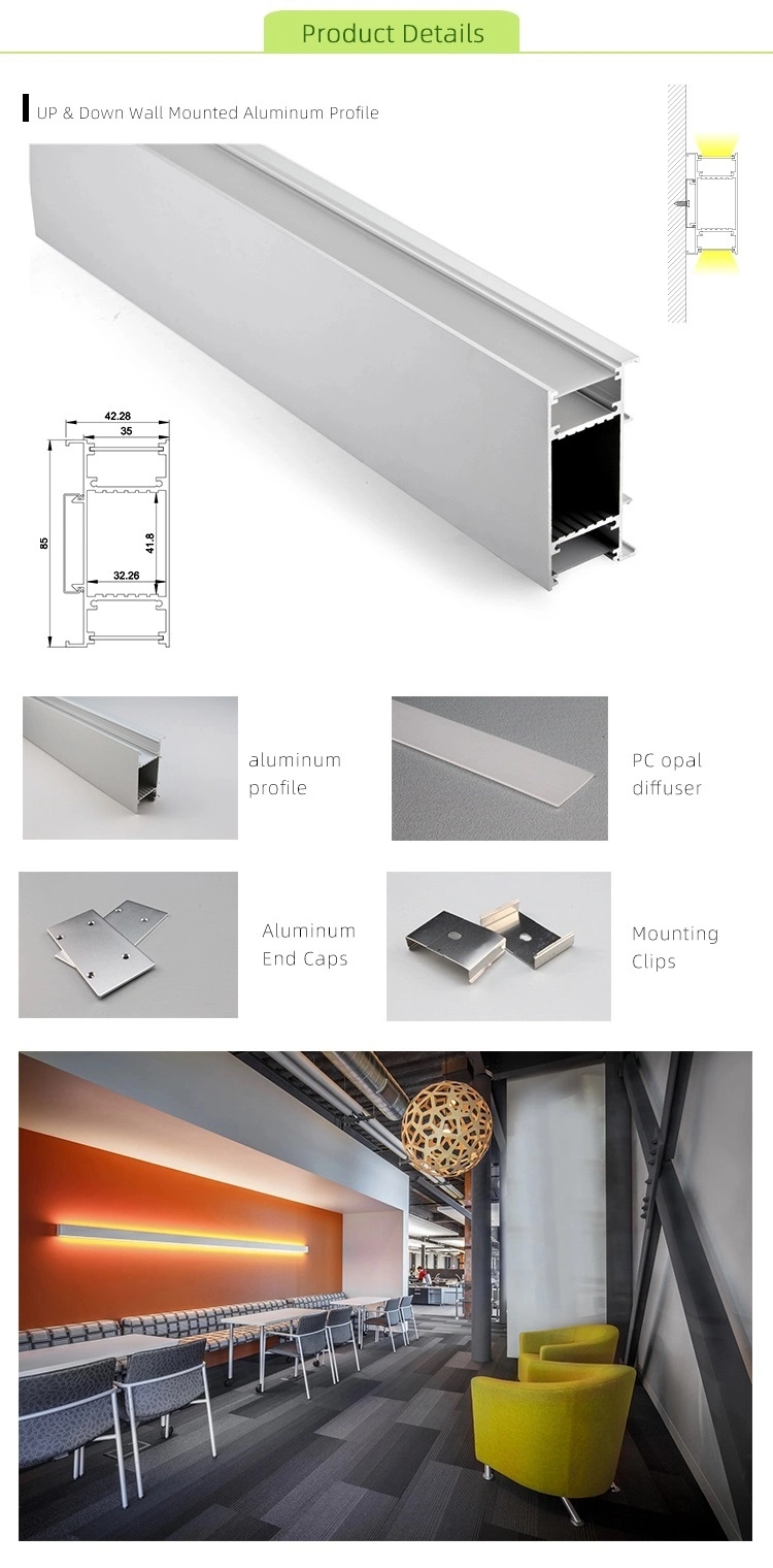 up and Down Wall Mounted Aluminium LED Profile