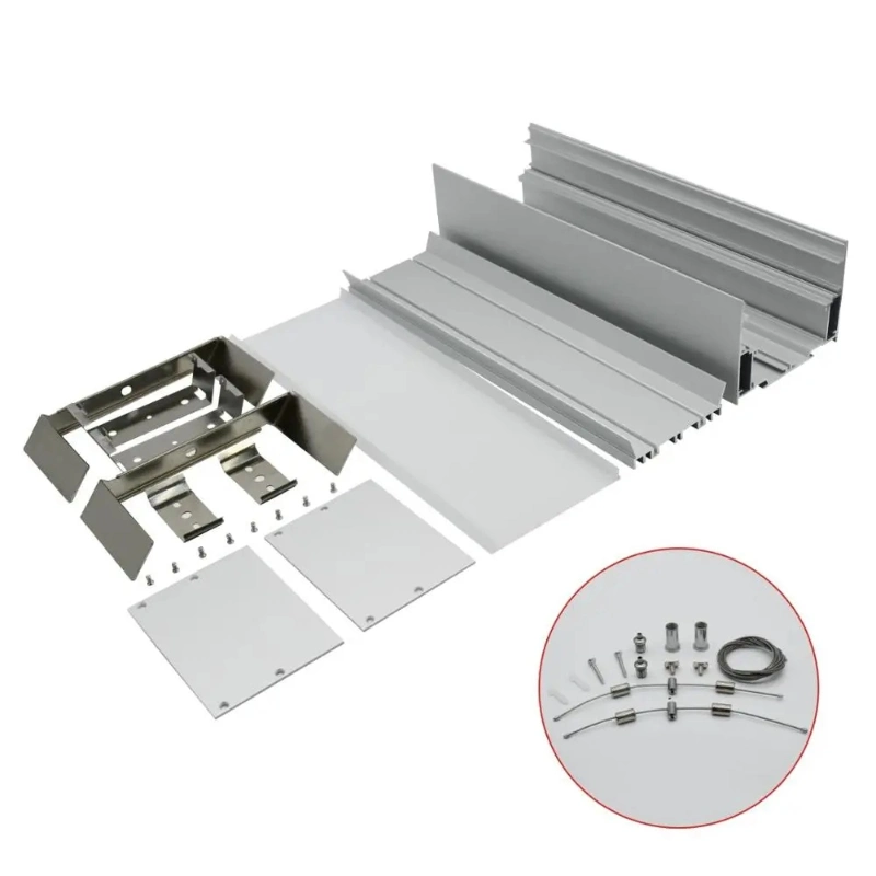 100*75 Heat-Dissipating U-Shaped Extruded Aluminum LED Aluminum Profile for Linear Aluminum Lamps