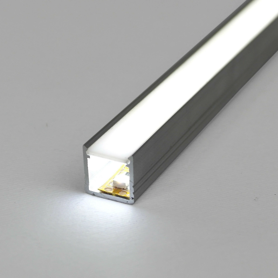 2m Aluminium Linear LED Profile T2, Milky Cover - Line of Light If 120LEDs/M