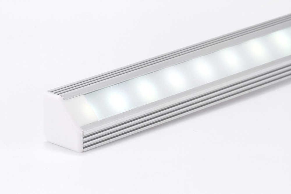 120 Degree Angle 2.5m LED Profile Corner LED Aluminum Extrusion with Lens and Fixing Clips