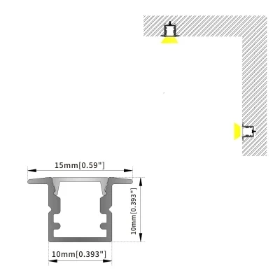 Hot-LED Strip Aluminum Profile LED Linear Strip Recessed Type 1010