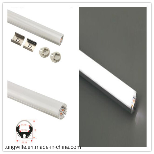 Hot Sale Round Alu20X20 LED Channel Profile with PMMA Diffuser for LED Strip