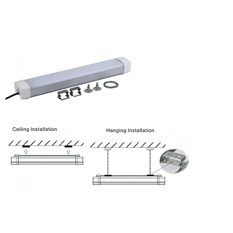 IP65 Ik10 Rate Linkable Fixture 60cm 20W 120cm 40W 150cm 60W LED Tri-Proof Light LED Batten with LED Linear Light