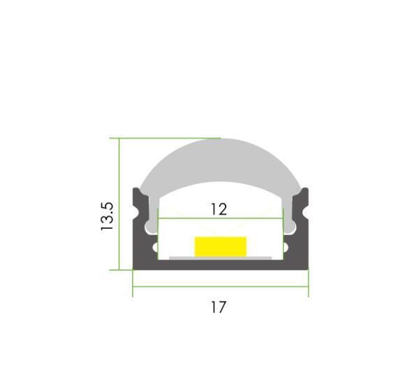 Lightweight Alloy 6063 T5 LED Aluminum Light Housing Surface Mounted LED Profile with Frosted Cover