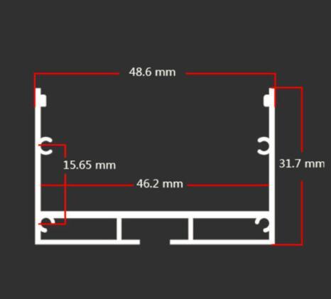 Hot-48*31mm Embedded Aluminum Extrusion Groove Linear LED Profile with PC Housing LED Aluminum Extrusion