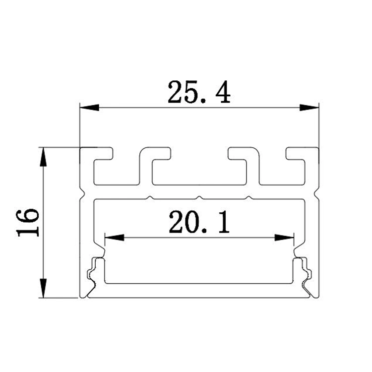 Recessed 1 Inch Slim LED Aluminum Profile with Opal PC Cover for Light Bar