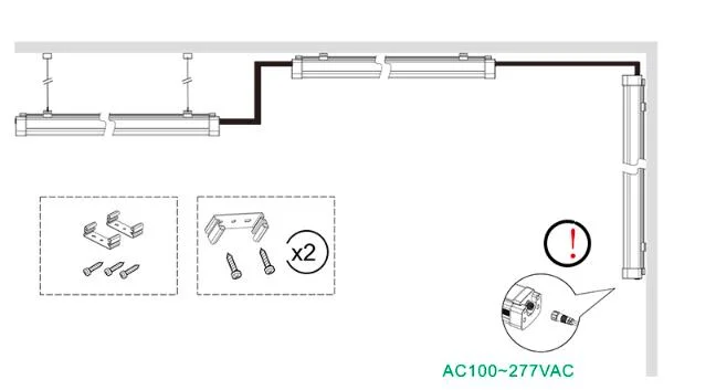 2020 LED Tri Proof Light Super Slim 1200mm 40W Warehouse Use Industrial Tri-Proof LED Tube Light LED Linear Batten Fixture