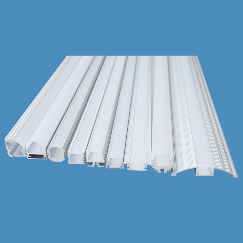 Aluminum and PC Diffuser Extrusion Body Material Recessed Aluminum LED Profile for Strips