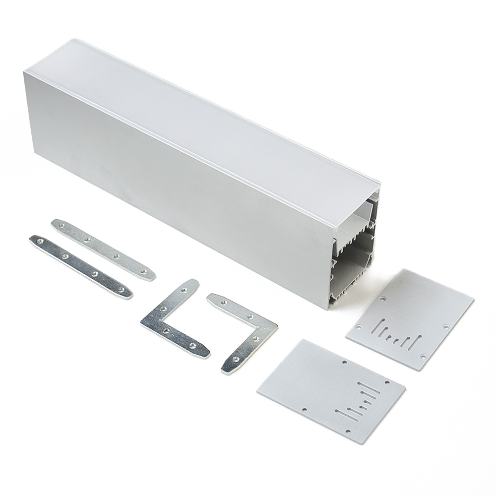 Alu5070 Suspended Rectangular LED Profile for LED Strip - Aluminium LED Channel C/W Diffuser + End Caps