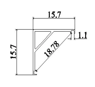 1616 Mmsquare LED Profile, Commonly Used for Interior Decoration Display