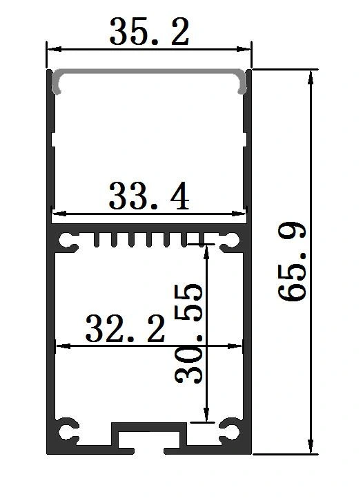 Alu-6635 LED Linear Light Aluminum Profile China Manufacture for Suspended LED Mounted Lighting