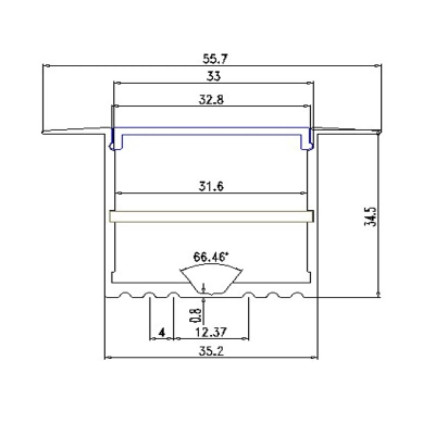 55mm*35mm U Channel Aluminum Profile for LED Light