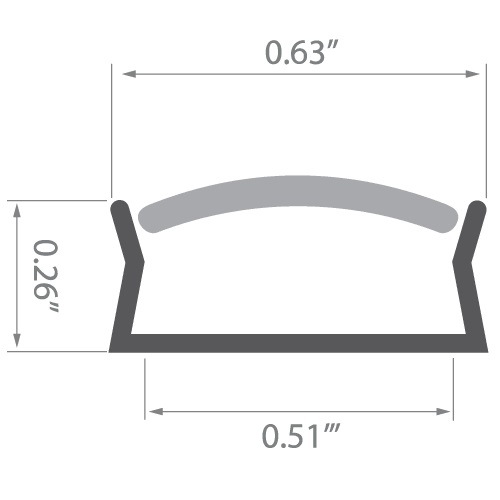 LED Profile Housing with PMMA Opal Cover for LED Surface Recessed Aluminum Profile