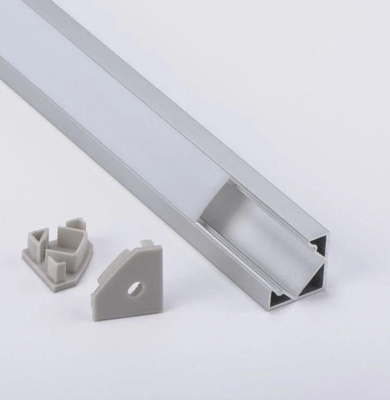 LED Aluminium Profiles with Right Angle Backing for Fitting Into Corners Such as Ceilings or Skirting