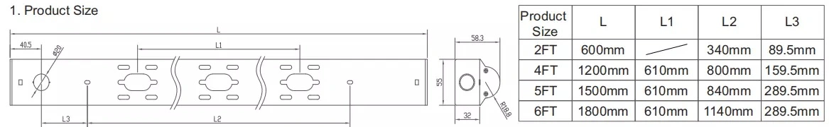 New IP20 1200mm 4FT Integrated T8 Tube for Replacement Linear LED Batten Light